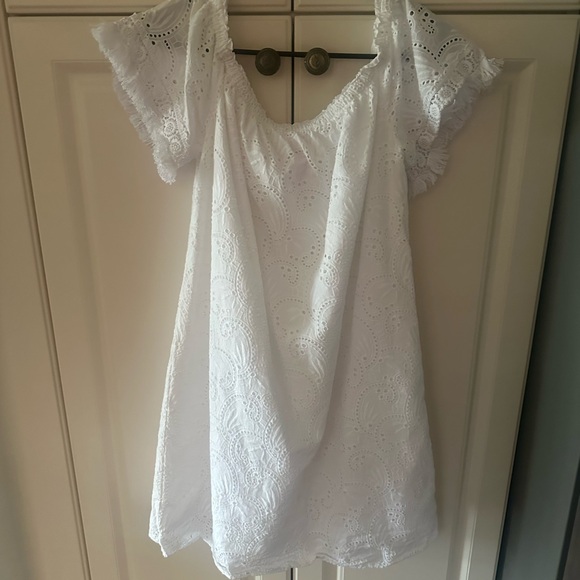 Lilly Pulitzer White Off-Shoulder Mini Dress - Picture 3 of 4